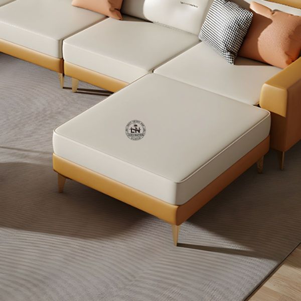 🛋️  American Elegance – Luxury Modular L-Shaped Sofa with Ottoman